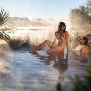 Deluxe Lake Spa hot pools at Polynesian Spa right next to Lake Rotorua